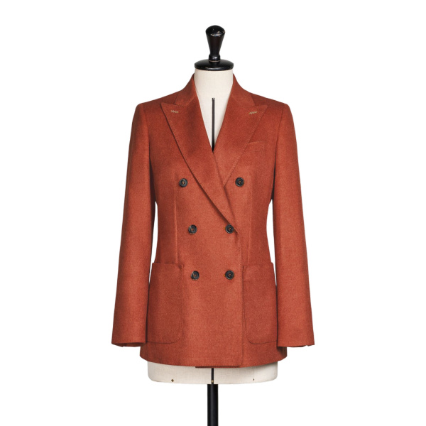 Max Mara Flash Double-Breasted Silk and Cashmere Blazer in Brick Red | Blazers | Coveti