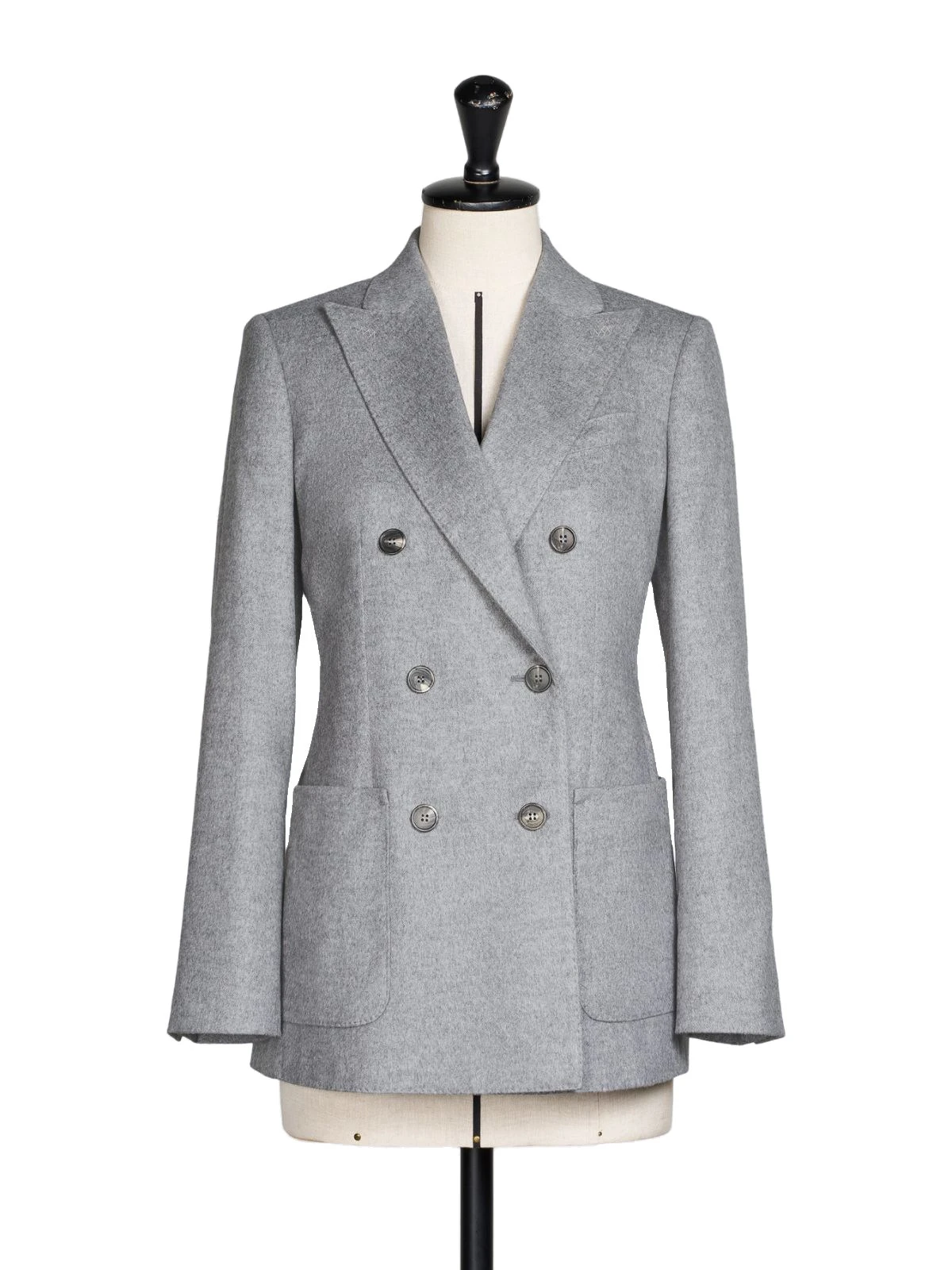 Max Mara Flash Double-Breasted Silk and Cashmere Blazer in Light Grey Max Mara Flash Double-Breasted Silk and Cashmere Blazer in Light Grey | Blazers | Coveti