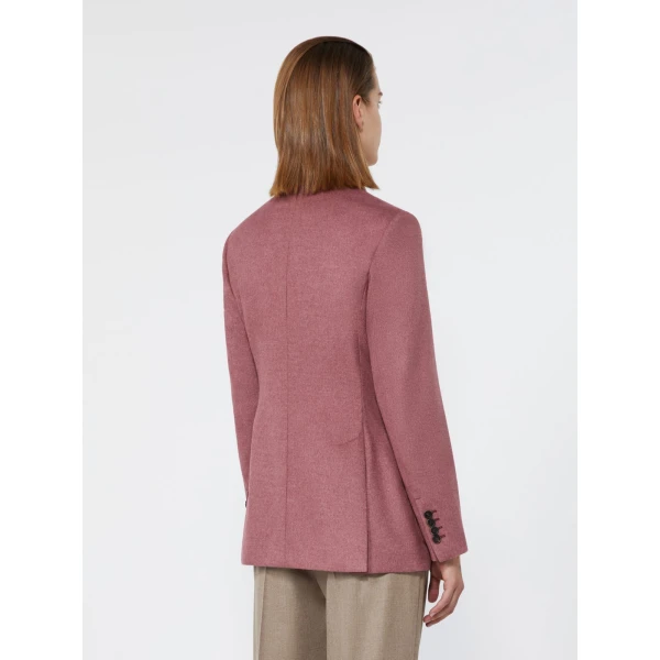Max Mara Flash Double-Breasted Silk and Cashmere Blazer in Pink | Blazers | Coveti