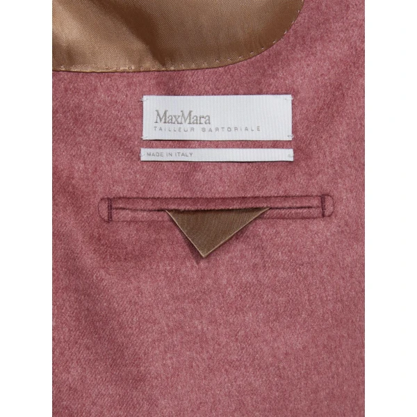 Max Mara Flash Double-Breasted Silk and Cashmere Blazer in Pink | Blazers | Coveti