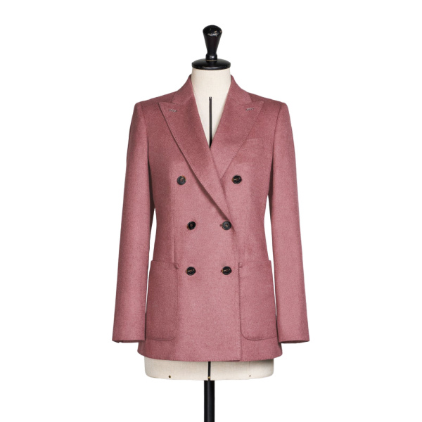 Max Mara Flash Double-Breasted Silk and Cashmere Blazer in Pink | Blazers | Coveti