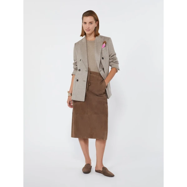 Max Mara Flash Double-Breasted Silk and Cashmere Blazer in Sand | Blazers | Coveti