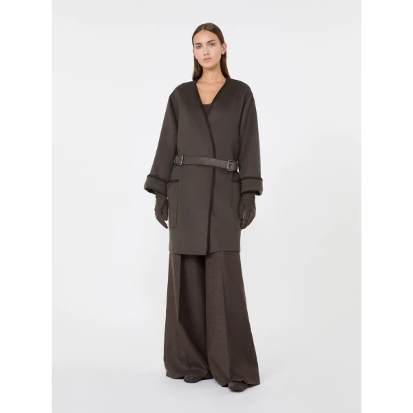 Max Mara Flipper Cashmere Cape-Style Coat in Mud | Coats | Coveti