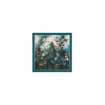 Max Mara Flipper Printed Silk Foulard in Green | Scarves | Coveti