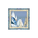 Max Mara Flipper Printed Silk Foulard in Ultramarine | Scarves | Coveti