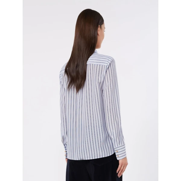 Max Mara Flirt Printed Silk Shirt in Light Blue | Shirts | Coveti