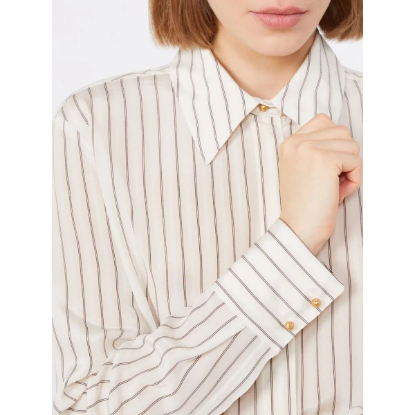 Max Mara Flirt Printed Silk Shirt in Natural | Shirts | Coveti