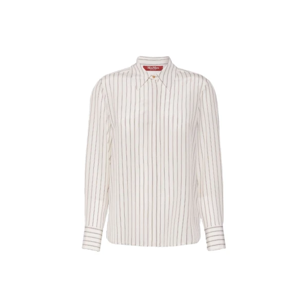 Max Mara Flirt Printed Silk Shirt in Natural | Shirts | Coveti