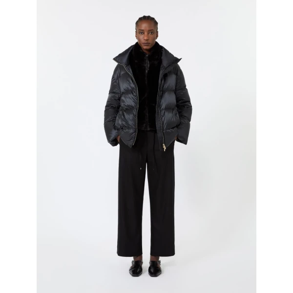 Max Mara Floria Stretch Wool Joggers in Black | Sweatpants | Coveti
