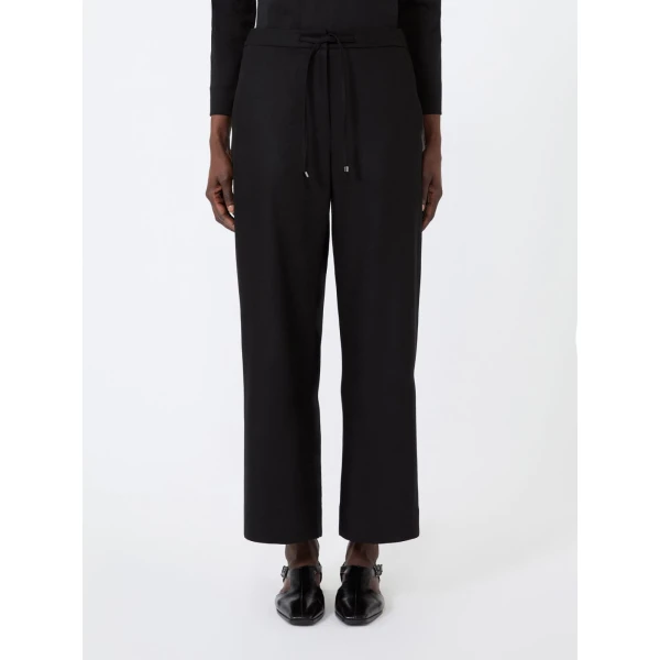 Max Mara Floria Stretch Wool Joggers in Black | Sweatpants | Coveti