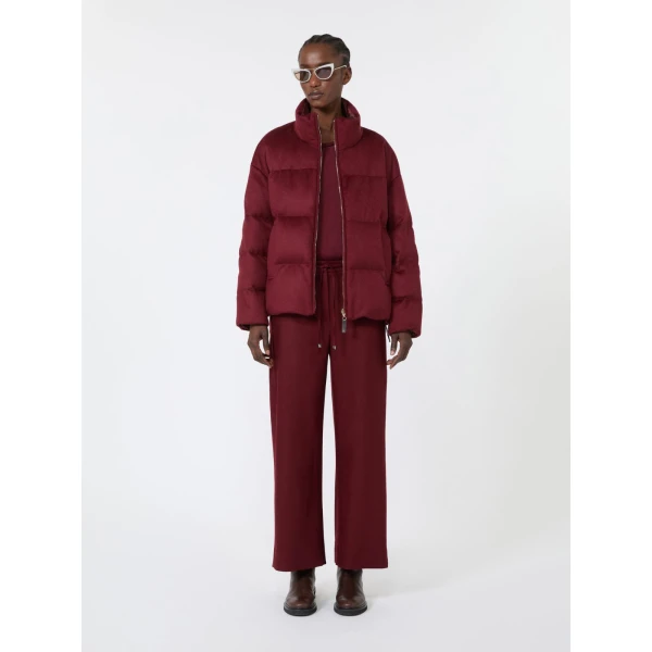 Max Mara Floria Stretch Wool Joggers in Bordeaux | Sweatpants | Coveti