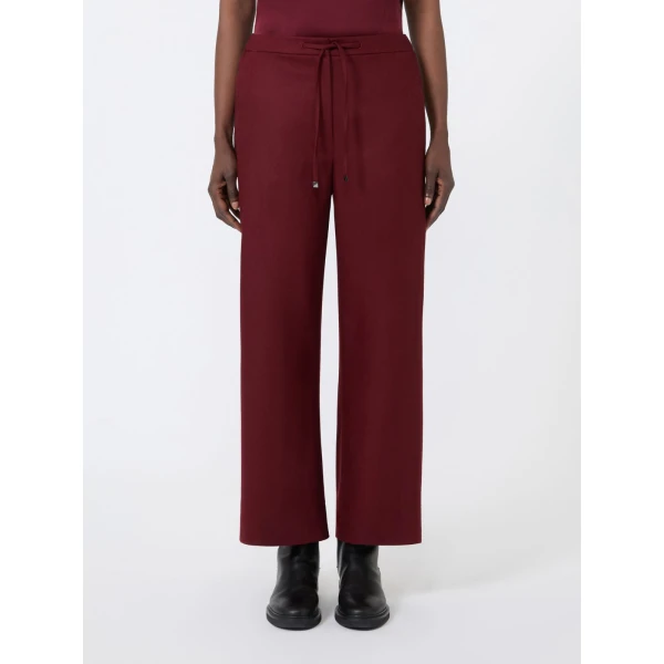 Max Mara Floria Stretch Wool Joggers in Bordeaux | Sweatpants | Coveti