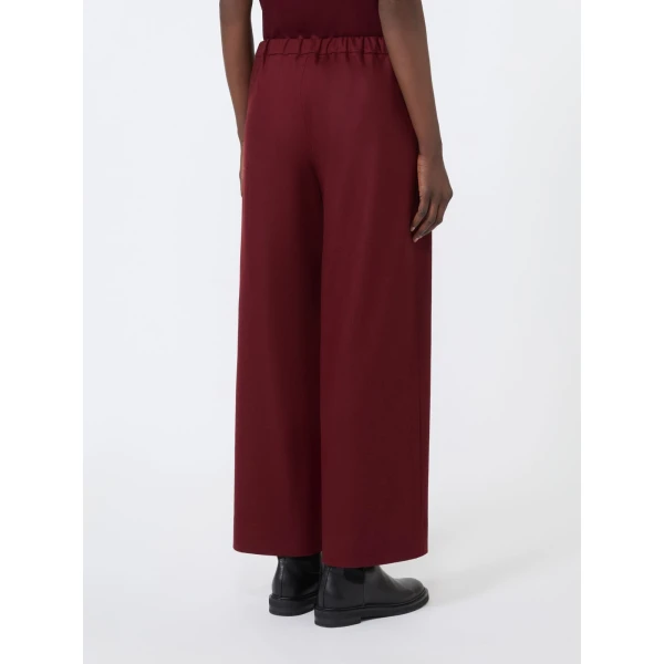 Max Mara Floria Stretch Wool Joggers in Bordeaux | Sweatpants | Coveti
