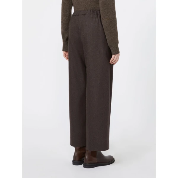 Max Mara Floria Stretch Wool Joggers in Brown | Sweatpants | Coveti