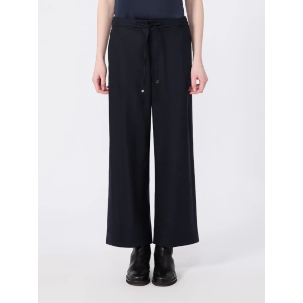 Max Mara Floria Stretch Wool Joggers in Midnight Blue | Sweatpants | Coveti