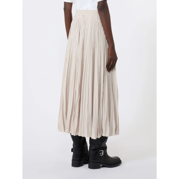 Max Mara Foggia Plisse Pleated Skirt in Ivory | Pleated Skirts | Coveti