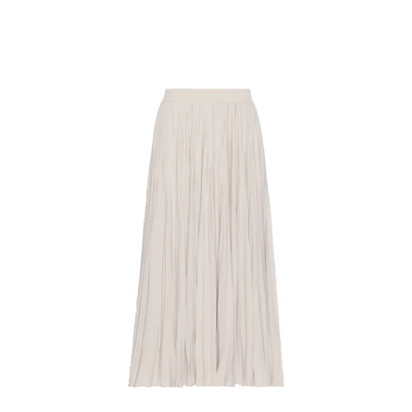 Max Mara Foggia Plisse Pleated Skirt in Ivory | Pleated Skirts | Coveti