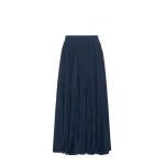 Max Mara Foggia Plisse Pleated Skirt in Navy | Pleated Skirts | Coveti