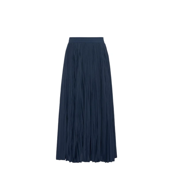 Foggia Plisse Pleated Skirt in Navy