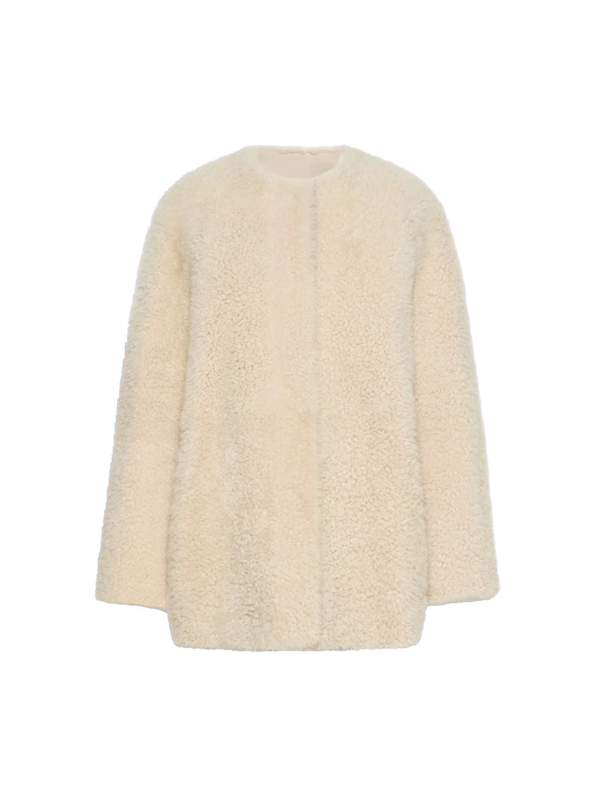Max Mara Foglia Sheepskin Cocoon Coat in Albino White Max Mara Foglia Sheepskin Cocoon Coat in Albino White | Fur Coats | Coveti