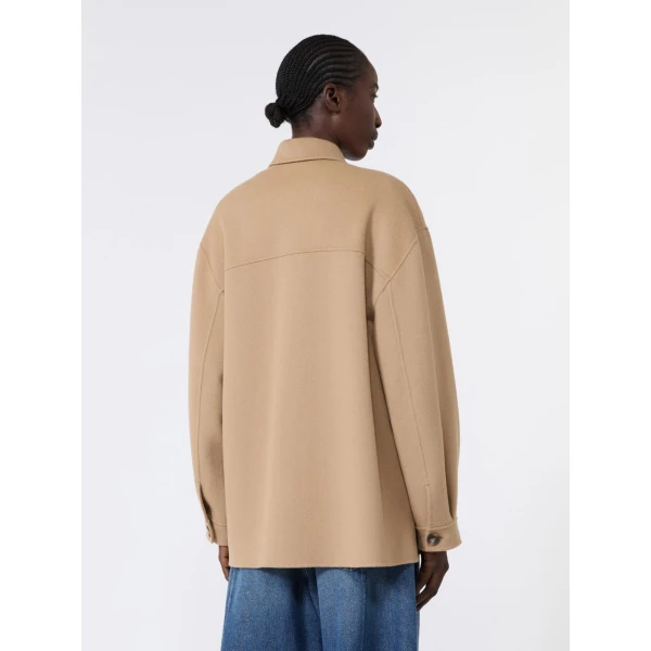 Max Mara Folk Double Wool Shirt Jacket in Camel | Jackets | Coveti