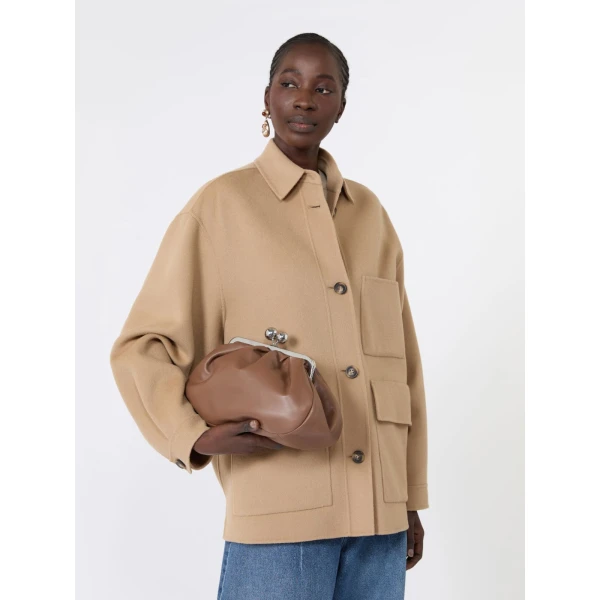 Max Mara Folk Double Wool Shirt Jacket in Camel | Jackets | Coveti