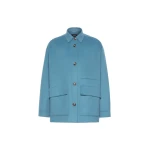 Max Mara Folk Double Wool Shirt Jacket in Light Blue | Jackets | Coveti