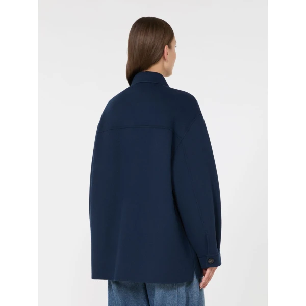Max Mara Folk Double Wool Shirt Jacket in Ultramarine | Jackets | Coveti