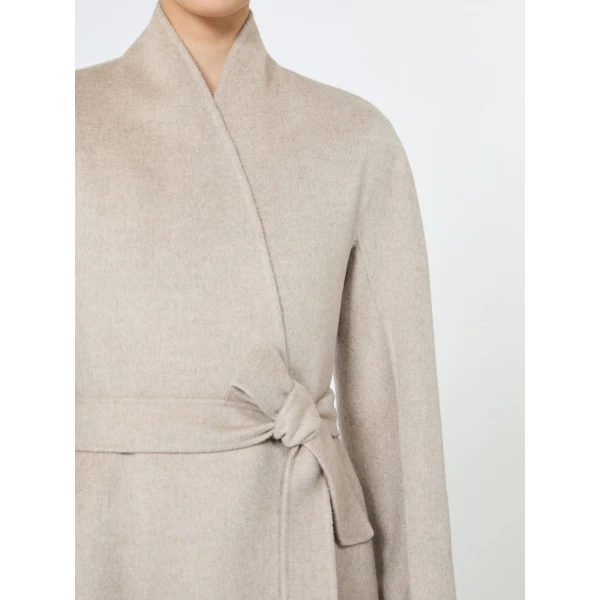Max Mara Fragola Cashmere Redingote Coat in Sand | Wool Coat | Coveti