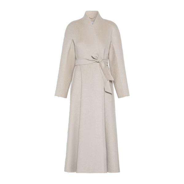 Max Mara Fragola Cashmere Redingote Coat in Sand | Wool Coat | Coveti