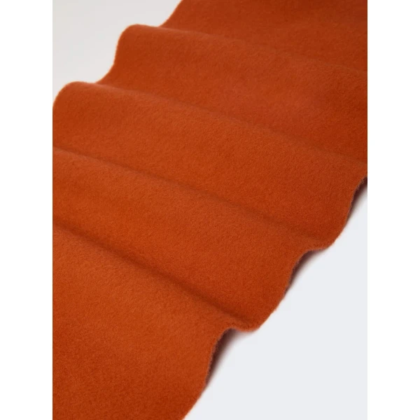 Max Mara Fragore Fringed Wool Scarf in Orange | Scarves | Coveti