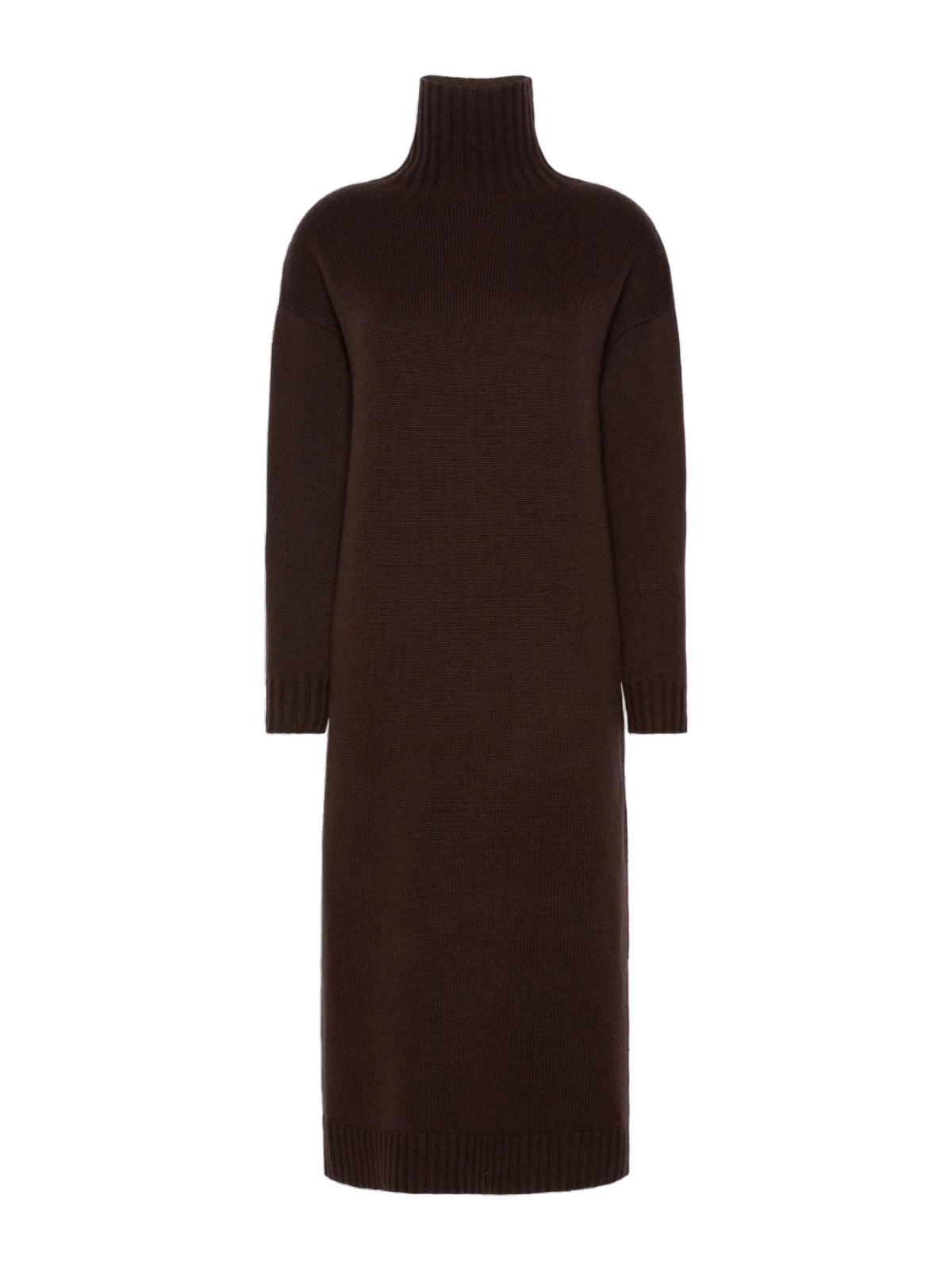 Max Mara Fragore Wool and Cashmere Knit Dress in Dark Brown Max Mara Fragore Wool and Cashmere Knit Dress in Dark Brown | Maxi Dresses | Coveti