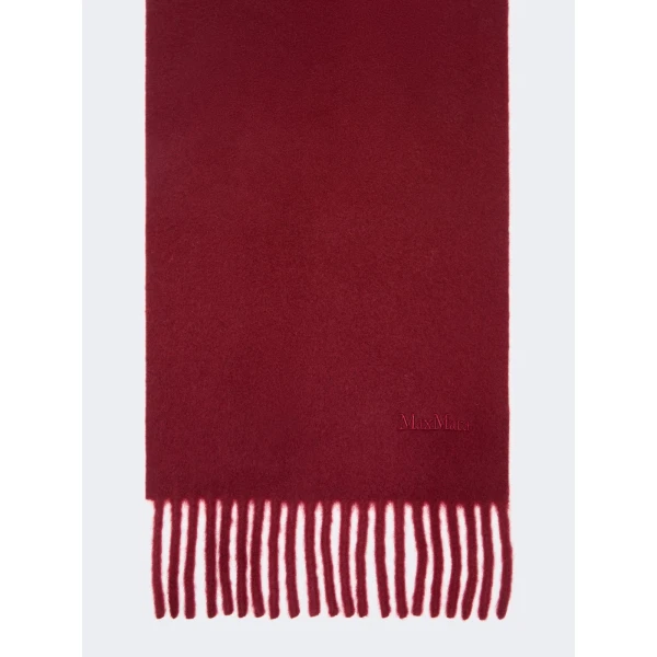 Max Mara Fragore Yarn-Dyed Wool Scarf in Bordeaux | Scarves | Coveti