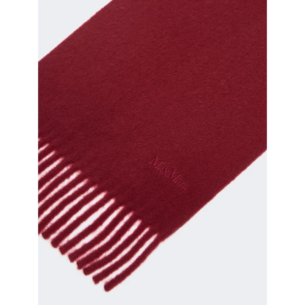 Max Mara Fragore Yarn-Dyed Wool Scarf in Bordeaux | Scarves | Coveti