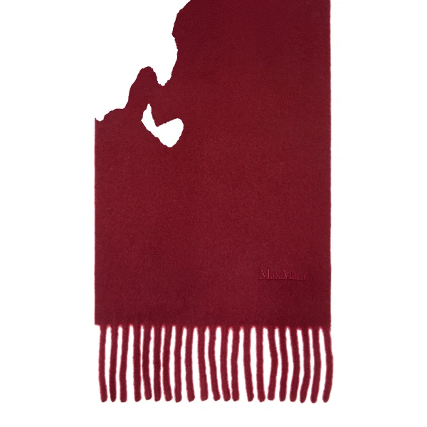 Fragore Yarn-Dyed Wool Scarf in Bordeaux