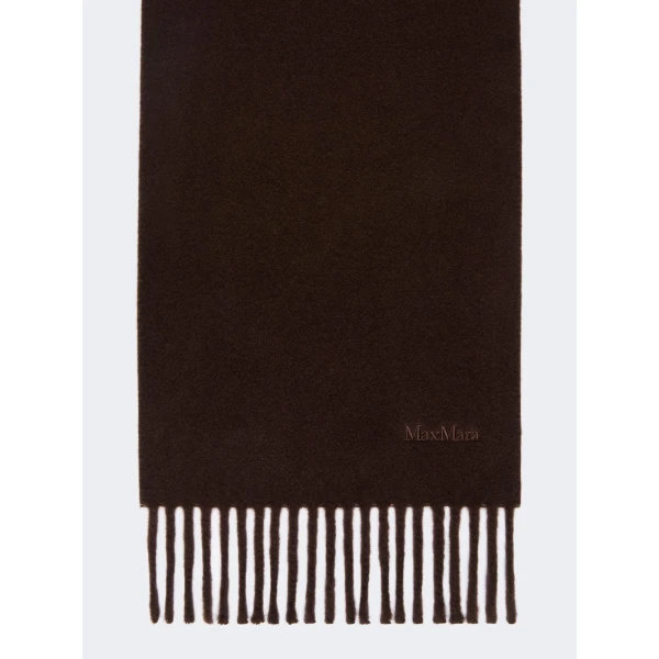 Max Mara Fragore Yarn-Dyed Wool Scarf in Brown | Scarves | Coveti