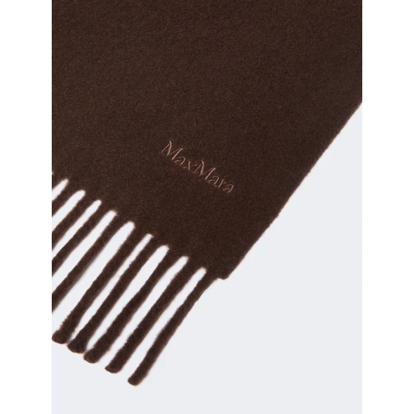 Max Mara Fragore Yarn-Dyed Wool Scarf in Brown | Scarves | Coveti