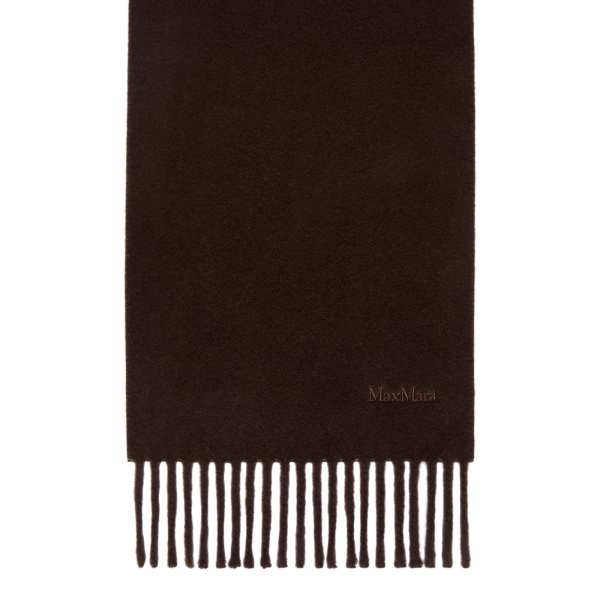 Max Mara Fragore Yarn-Dyed Wool Scarf in Brown | Scarves | Coveti