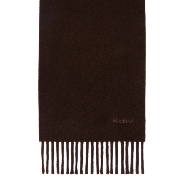 Max Mara Fragore Yarn-Dyed Wool Scarf in Brown | Scarves | Coveti