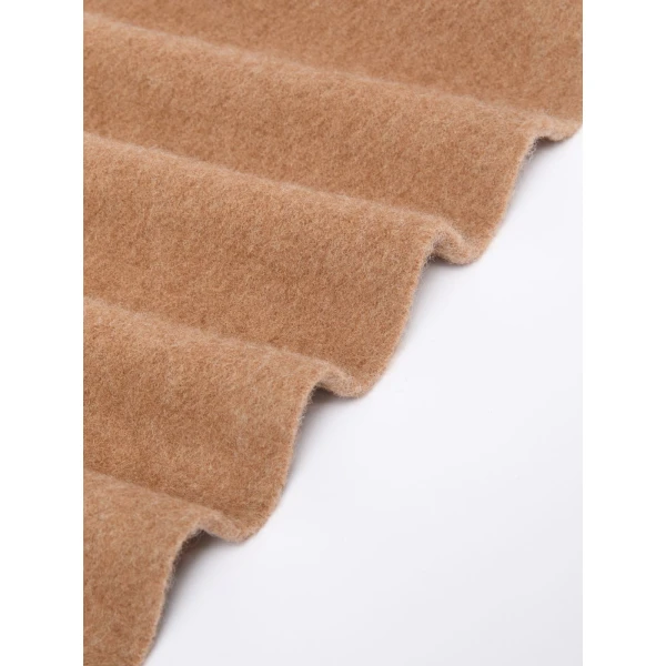 Max Mara Fragore Yarn-Dyed Wool Scarf in Camel | Scarves | Coveti