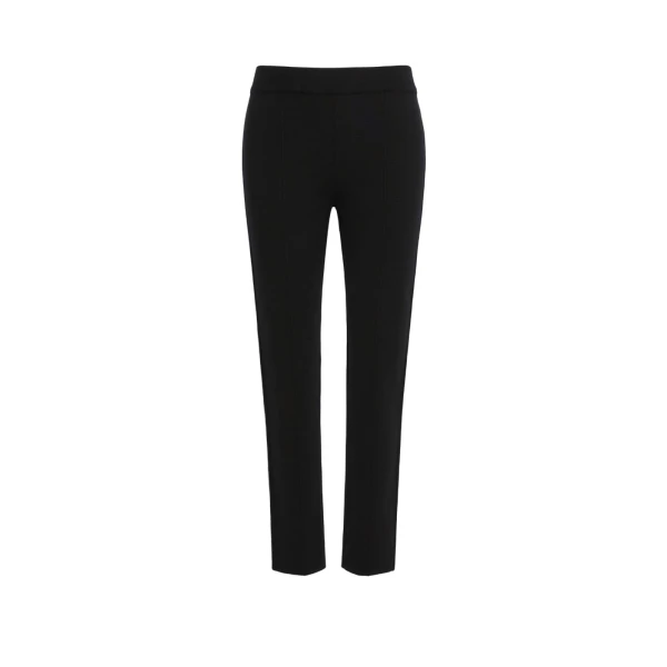 Freccia Wool Knit Trousers in Black