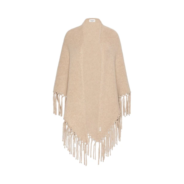 Max Mara Fringed Wool Shawl in Caramel | Scarves | Coveti