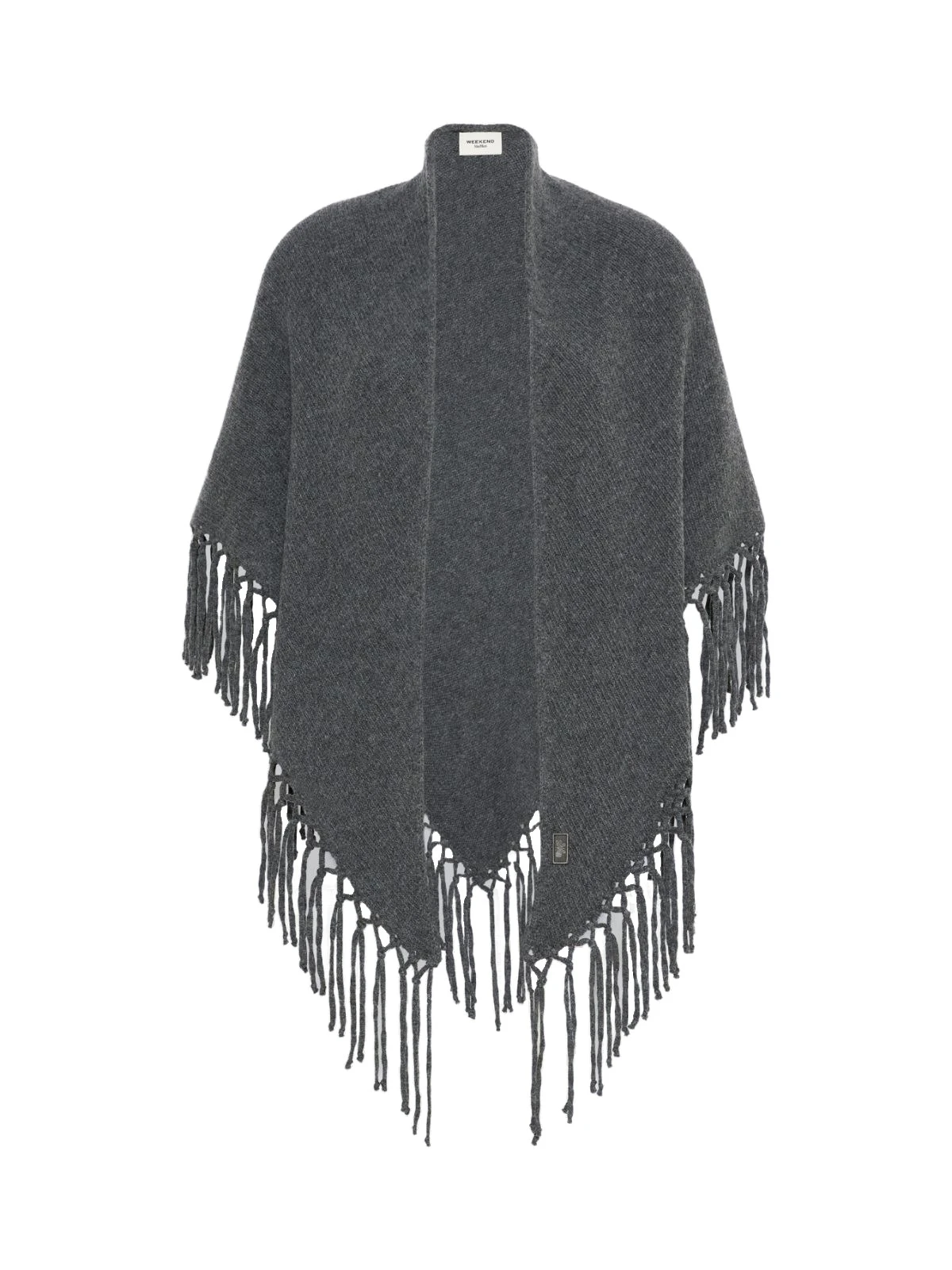 Max Mara Fringed Wool Shawl in Dark Grey Max Mara Fringed Wool Shawl in Dark Grey | Scarves | Coveti