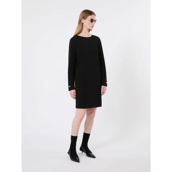 Max Mara Fronda Cady Tunic Dress in Black | Mini Dresses | Coveti