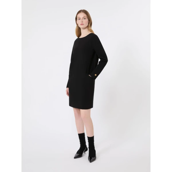 Max Mara Fronda Cady Tunic Dress in Black | Mini Dresses | Coveti