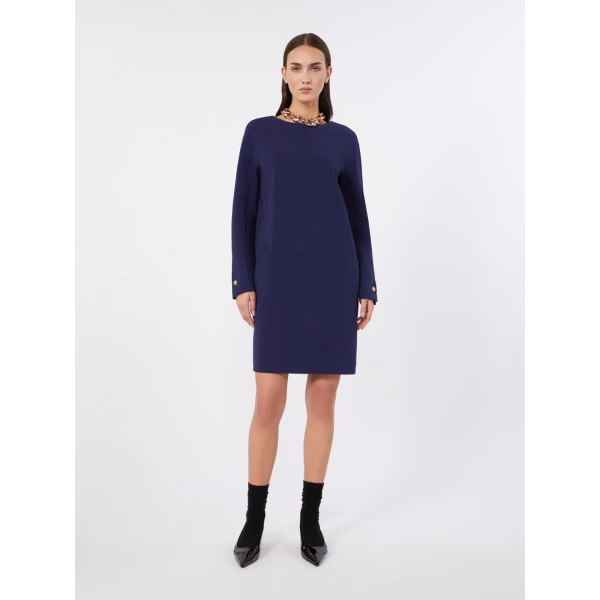 Max Mara Fronda Cady Tunic Dress in Navy | Mini Dresses | Coveti