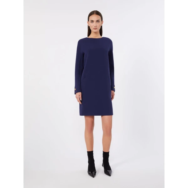 Max Mara Fronda Cady Tunic Dress in Navy | Mini Dresses | Coveti
