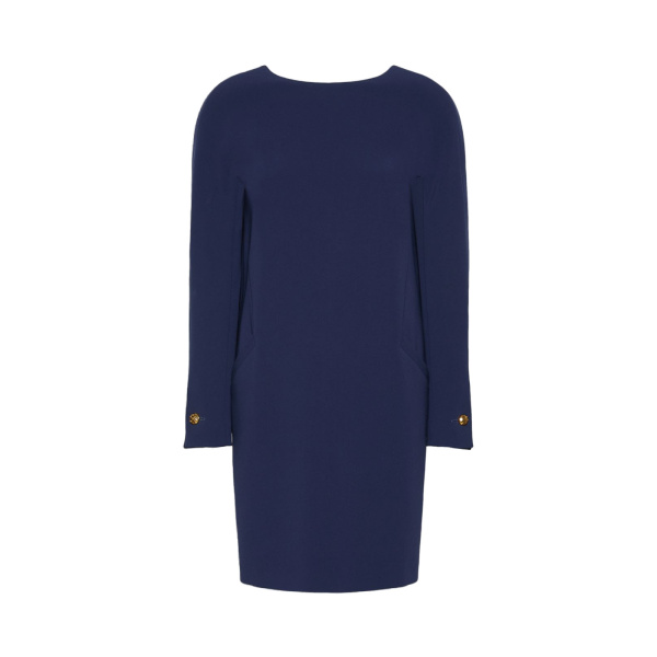 Max Mara Fronda Cady Tunic Dress in Navy | Mini Dresses | Coveti