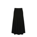 Max Mara Fuggito Viscose Yarn Skirt in Black | Midi Skirts | Coveti