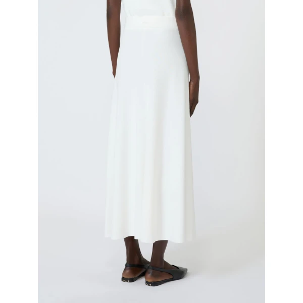 Max Mara Fuggito Viscose Yarn Skirt in White | Midi Skirts | Coveti